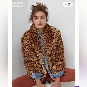 Anthropologie Leopard Faux Fur Jacket